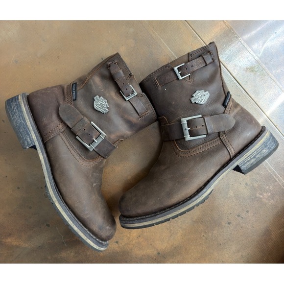 Harley-Davidson Shoes - Harley-Davidson Women's Size 9 Brown Leather Waterproof Motorcycle Boots D87158